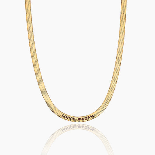 Engraved Herringbone Necklace