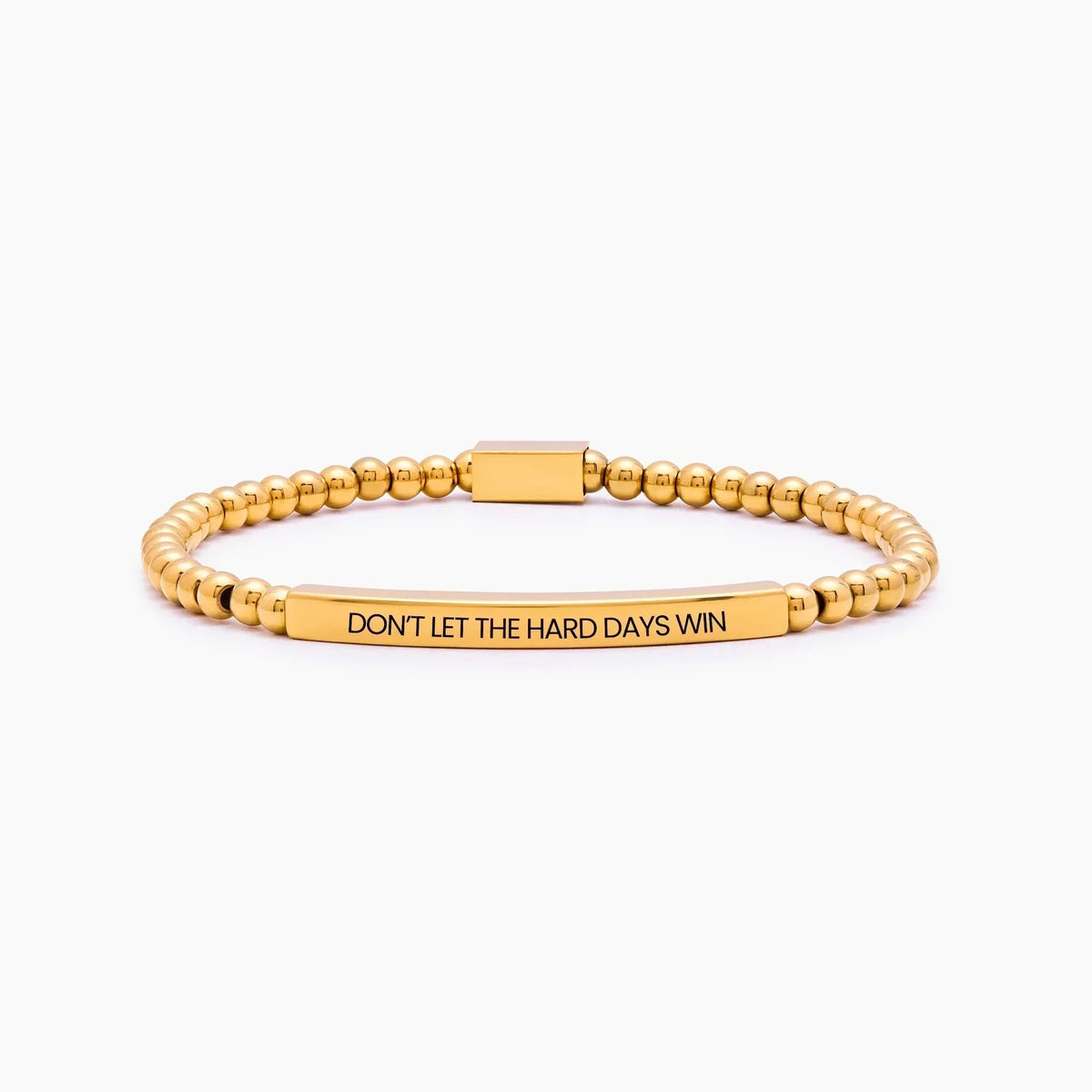 Don't Let The Hard Days Win Beaded Bracelet gold — Olivia Jewelry