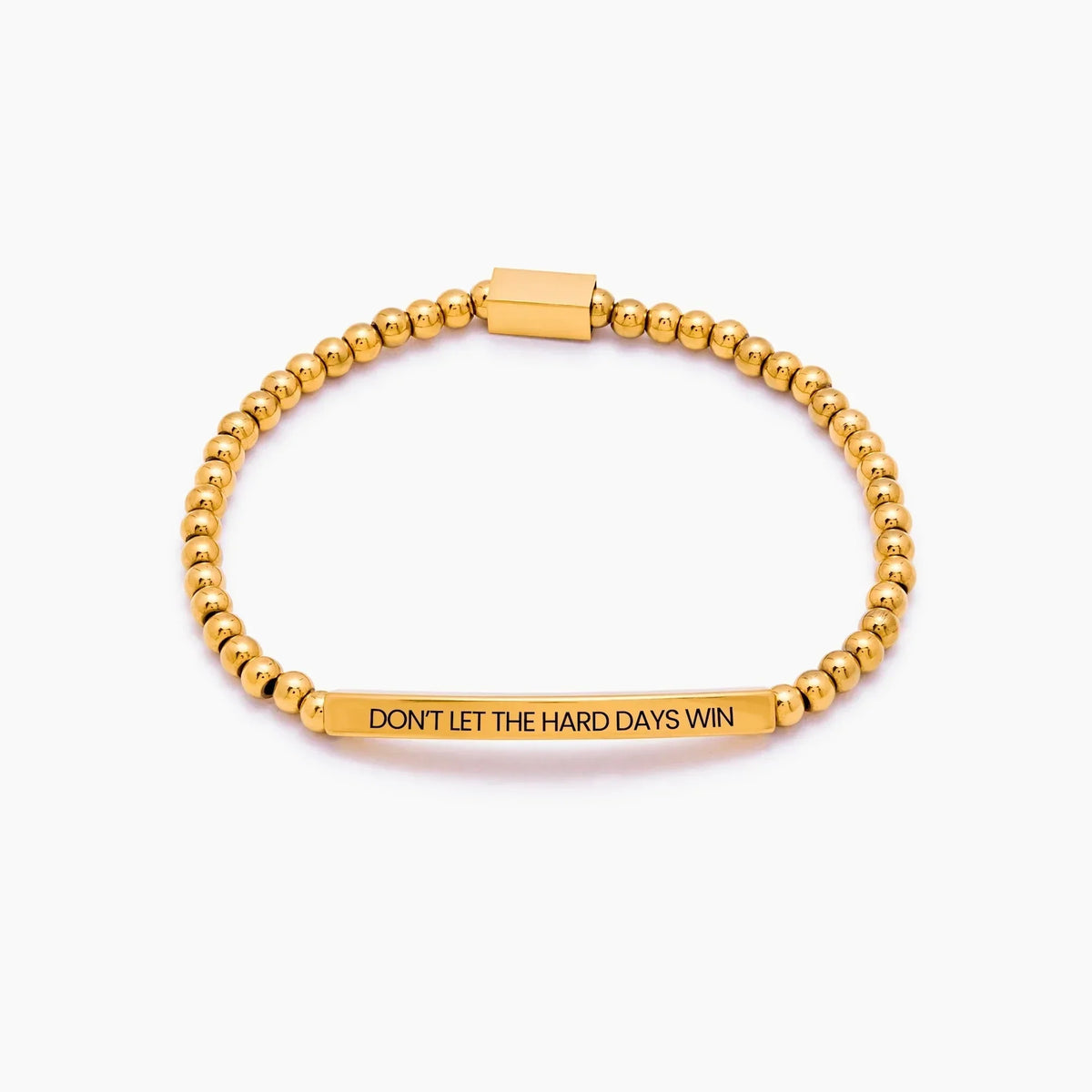 Beaded bracelet silver Don't Let The Hard Days Win — Olivia Jewelry