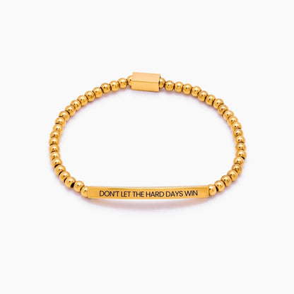 Beaded bracelet silver Don't Let The Hard Days Win — Olivia Jewelry