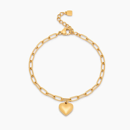 Paperclip Heart Charm Bracelet