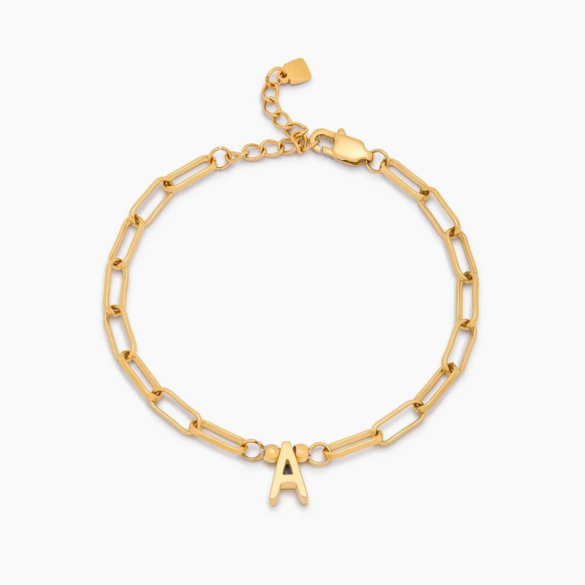 Paperclip Initial Charm Bracelet