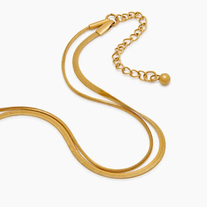 Double Snake Chain Layered Bracelet