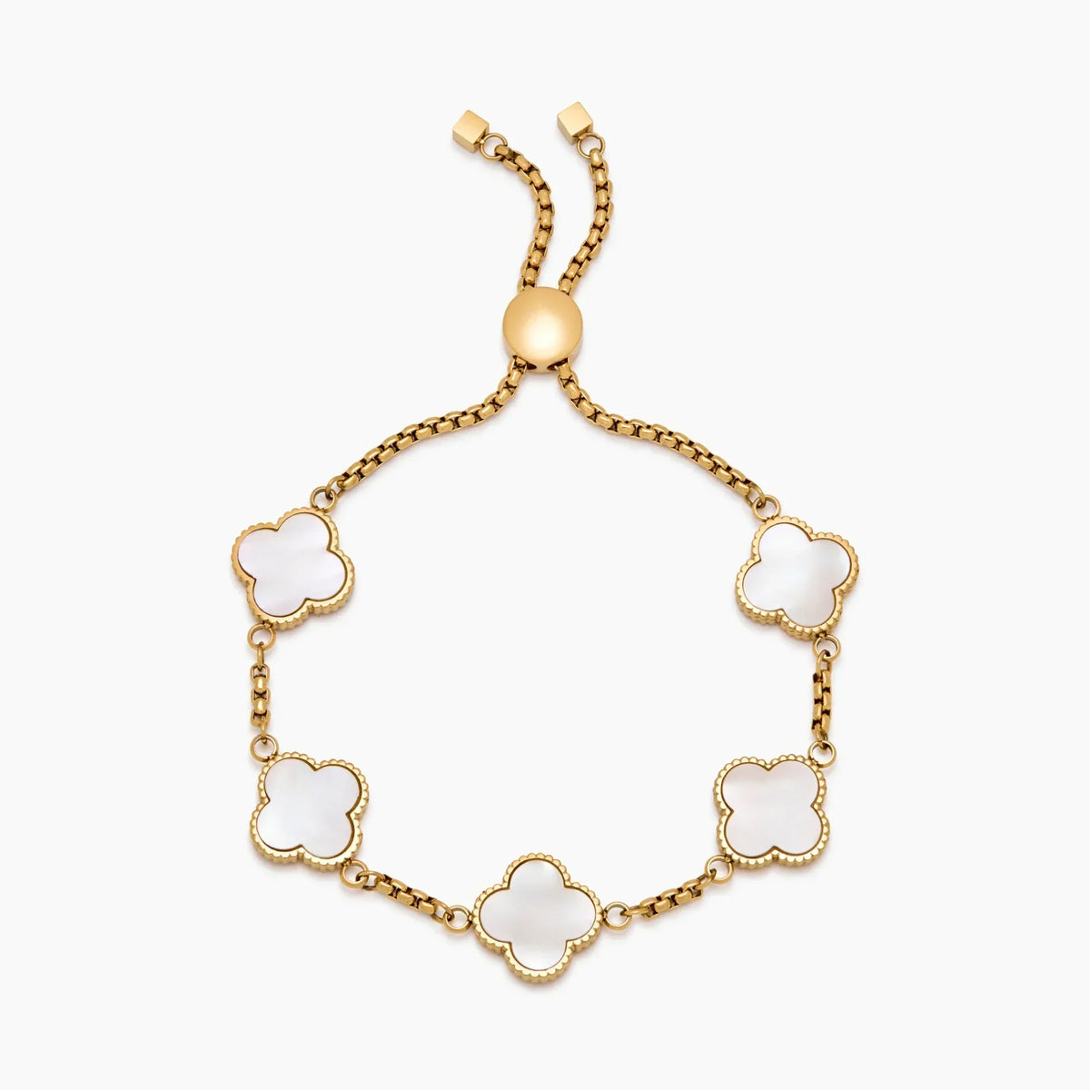 Mother of pearl clover bracelet gold — Olivia Jewelry