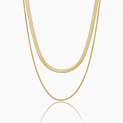 Double Snake Chain Layered Necklace