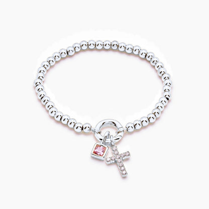 beaded-cross-birthstone-bracelet — Silver / Nov-Citrine