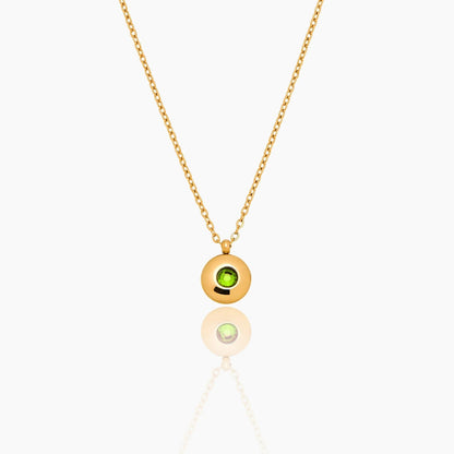 mini-birthstone-pendant-necklace — Gold / Aug-Peridot