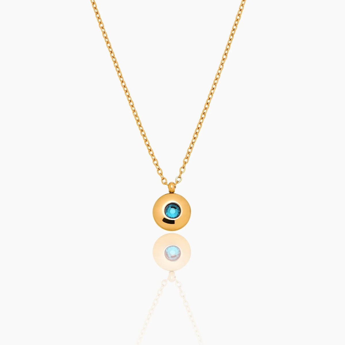 mini-birthstone-pendant-necklace — Gold / Mar-Aquamarine