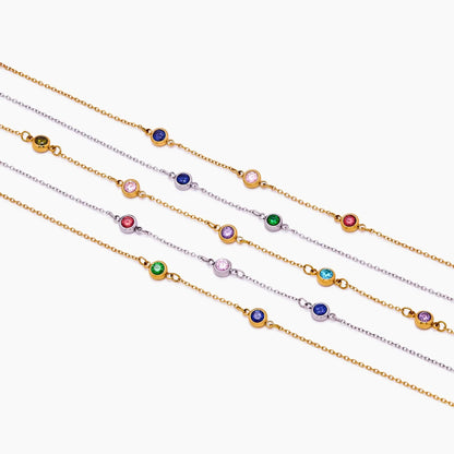 Personalized Multi-Birthstone Necklace