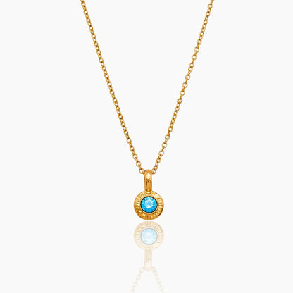 Crushed birthstone pendant necklace gold — Olivia Jewelry