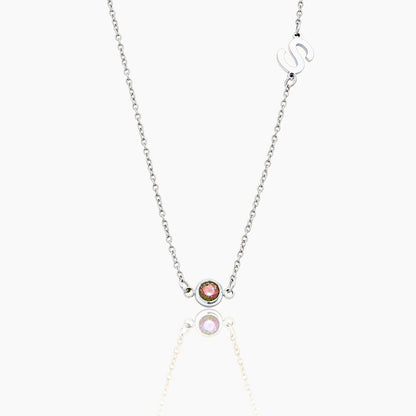 side-set-initial-birthstone-necklace — Silver / Nov-Citrine